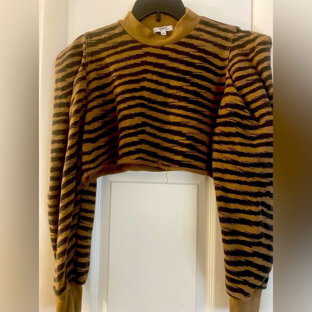 Agolde / Folded Sleeve Sweatshirt in Serpentine Size M